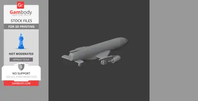 3D model of an Airbus A330 airplane for 3D printing, shown in a grayscale render.