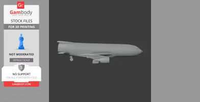 Gray 3D model of an Airbus A330 airplane side view, designed for 3D printing.