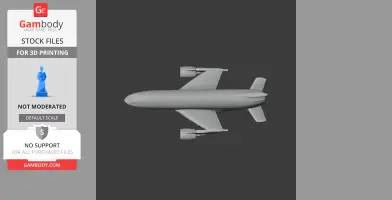 Top view of a 3D model of an Airbus A330 airplane, designed for 3D printing.