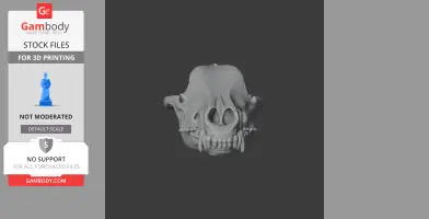 3D model of an Arctic wolf skull, detailed and suitable for 3D printing.