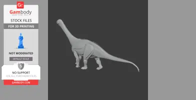 3D model of a Haplocanthosaurus dinosaur, designed for printing, with a long neck and tail.
