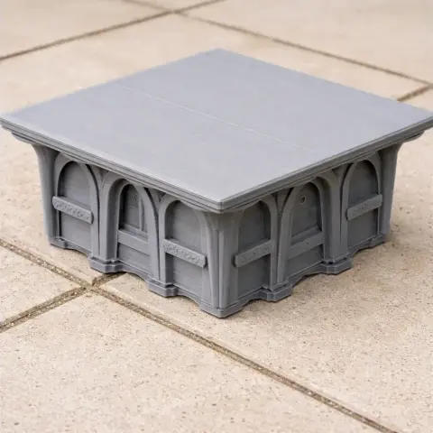3D printed model of Al Shomoukh Palace with arches and detailed architectural features.