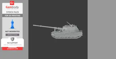 3D model of 2S35 Koalitsiya-SV tank, detailed design for printing.