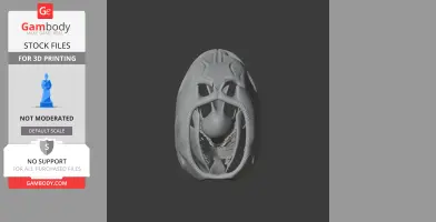 3D model of an Asian Arowana skull, intricately detailed, suitable for 3D printing.