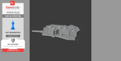 3D model of Al-Faw Palace featuring domed roofs and intricate architecture, ready for 3D printing.