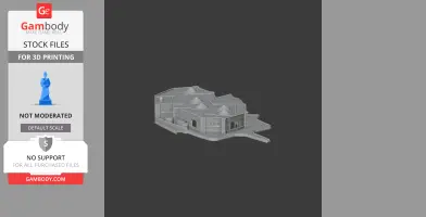 Gray 3D model of Al-Faw Palace with detailed architecture, designed for 3D printing.
