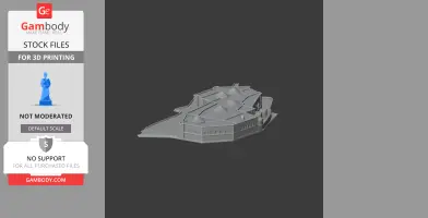 Detailed 3D model of Al-Faw Palace with domes and angular design for 3D printing.