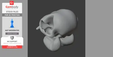 3D model of an Asian elephant skull, showing detailed anatomical structure for 3D printing.
