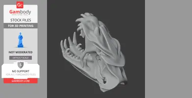 3D model of an Atlantic marlin skull, showing detailed jaw and teeth structures.