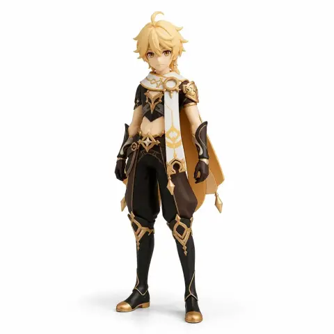 Aether figure from Genshin Impact, detailed outfit, ready for 3D printing.