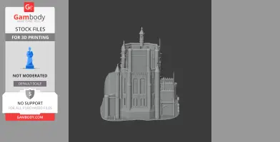 3D model of Albi Cathedral featuring intricate Gothic architectural details for 3D printing.