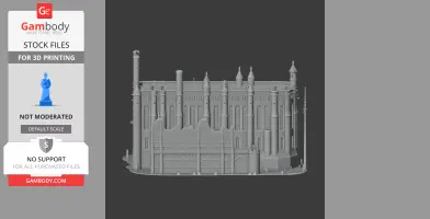 3D model of Albi Cathedral, showcasing detailed Gothic architecture, tall spires, and intricate design.