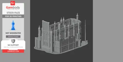 Intricate 3D model of Albi Cathedral with detailed architectural elements for printing.