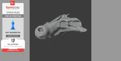 Baru (fossil crocodilian) Skull - Skull Replica STL