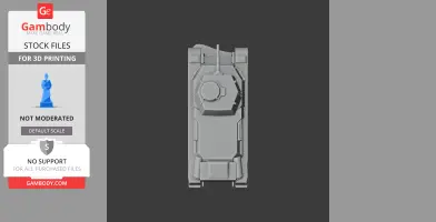 Top-down view of a detailed 3D model of the 40M Turan tank, suitable for 3D printing.