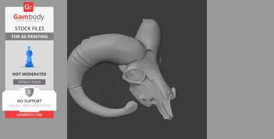 Bighorn Sheep Skull - Skull Replica STL