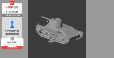 3D printable model of a 7TP tank with detailed tracks and turret.
