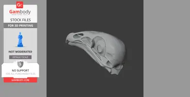 Black Vulture Skull - Skull Replica STL