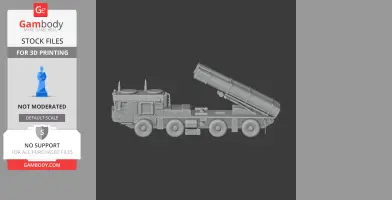 3D model of a 9K512 Uragan-1M missile launcher vehicle for printing.
