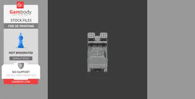 Top-down view of a detailed tank model with two missile pods, designed for 3D printing.