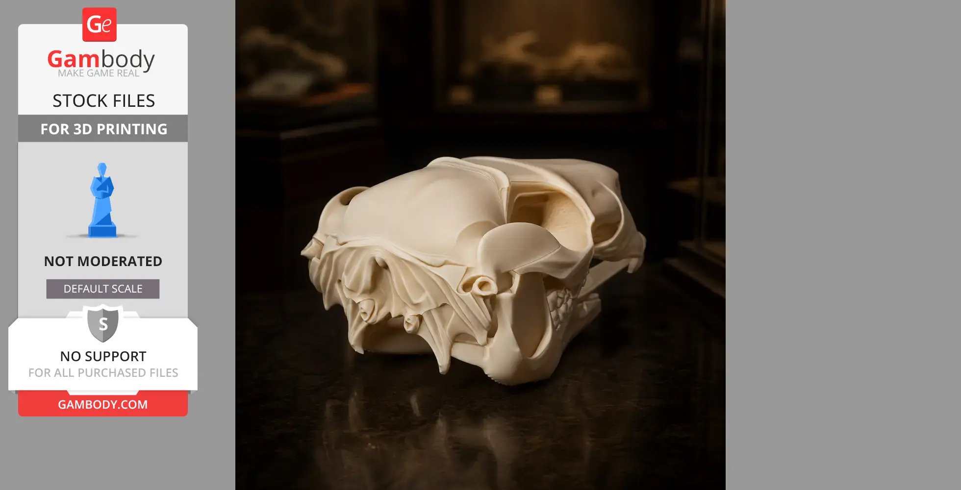 Black Wallaroo Skull - Skull Replica STL