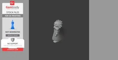 3D model of Albedo from Genshin Impact, viewed from above, showcasing detailed hair and cloak.