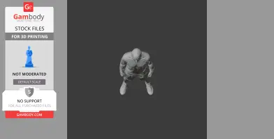 A 3D model of a male soccer player in uniform, viewed from above.