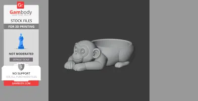 Monkey Bowl - Animal Wall Hook STL