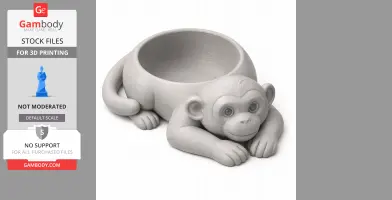 Monkey Bowl - Animal Wall Hook STL
