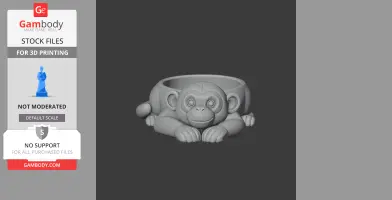 Monkey Bowl - Animal Wall Hook STL