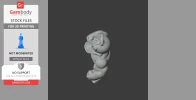 A muscular cartoon duck figure in a strong pose, featuring exaggerated muscles and a serious expression.