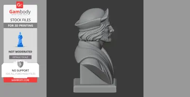 Christopher Columbus Bust - Historical Warrior STL
