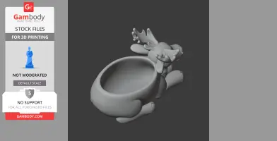 3D model of a moose-shaped bowl with antlers, used as a decorative wall hook.