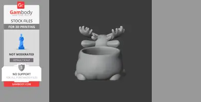 3D model of a moose-shaped wall hook with a bowl, designed for 3D printing.