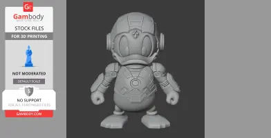 Donald Duck Iron Man Ring Figure - Mashup Figure STL