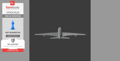 3D model of an Airbus A380 viewed from above, designed for 3D printing.