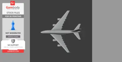 Top view of a 3D model of an Airbus A380, designed for 3D printing.