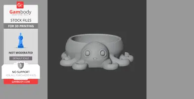 Octopus Bowl - Animal Wall Hook STL