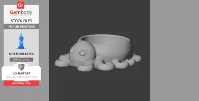 Octopus Bowl - Animal Wall Hook STL