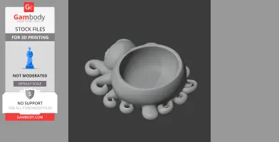 Octopus Bowl - Animal Wall Hook STL