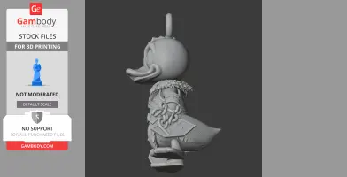 Donald Duck Kratos Ring Figure - Mashup Figure STL