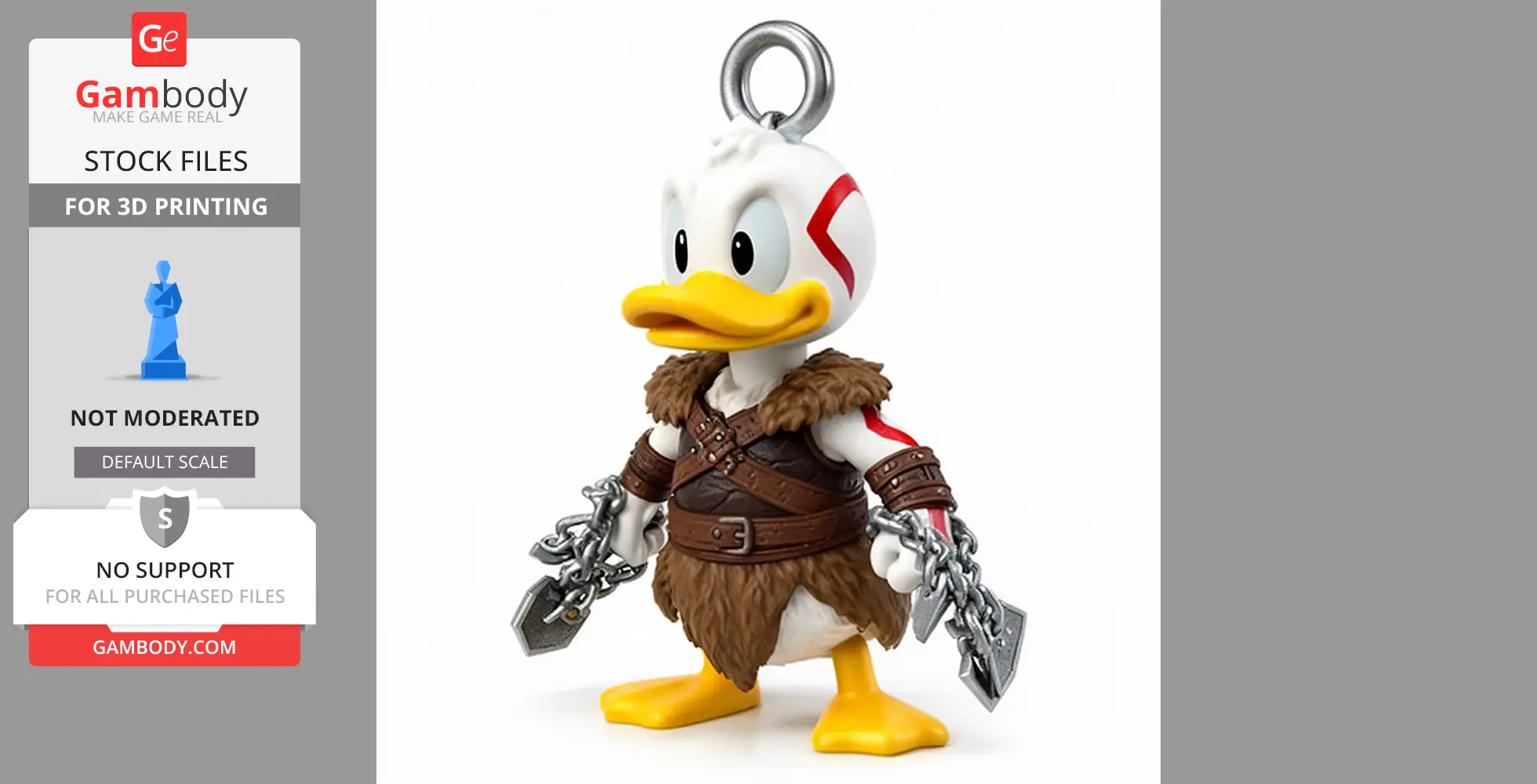 Donald Duck Kratos Ring Figure - Mashup Figure STL
