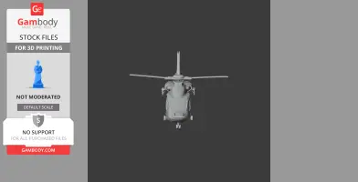 3D model of an Airbus H160 helicopter, front view, for 3D printing.