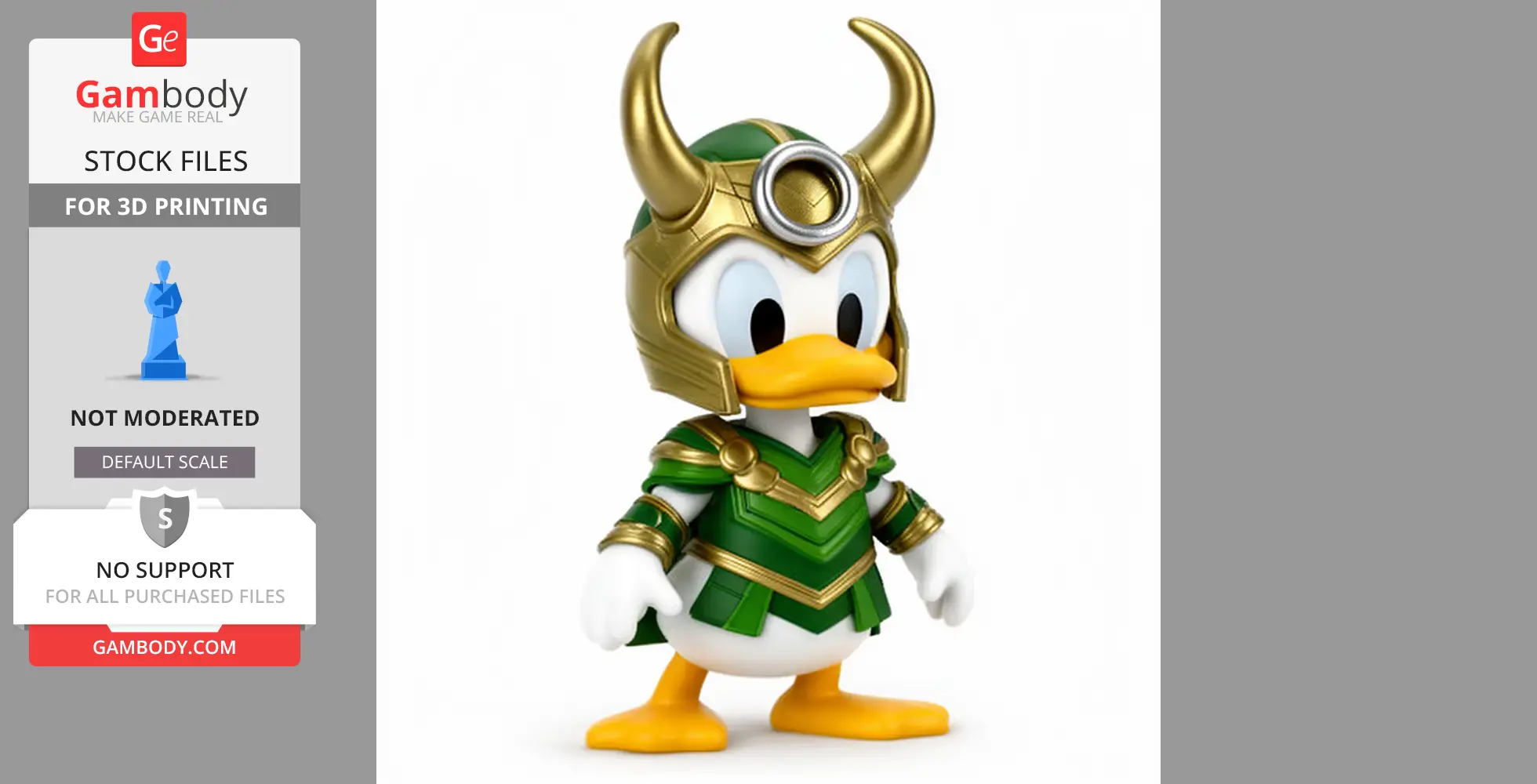 Donald Duck Loki Ring Figure - Mashup Figure STL