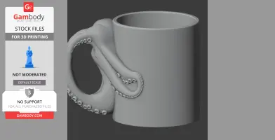 Octopus Mug - Animal Wall Hook STL