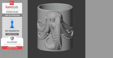 Octopus Mug - Animal Wall Hook STL