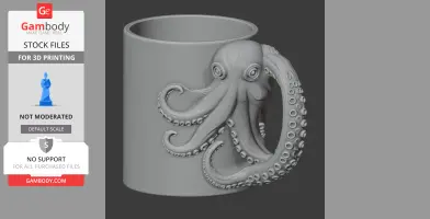 Octopus Mug - Animal Wall Hook STL