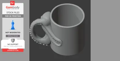 Octopus Mug - Animal Wall Hook STL