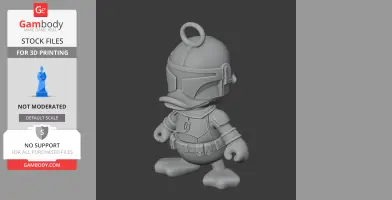 Donald Duck Mandalorian Ring Figure - Mashup Figure STL