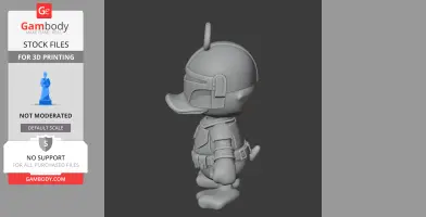 Donald Duck Mandalorian Ring Figure - Mashup Figure STL